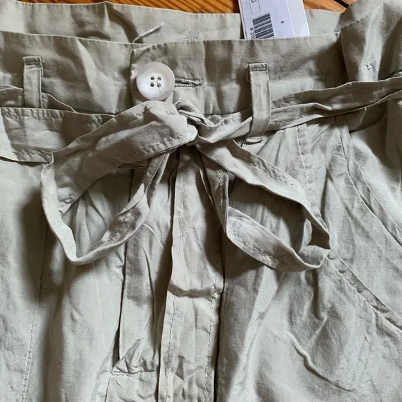 NWT! James Perse Belted Silk/Cotton Knee Skirt Size 4 - Picture 7 of 13